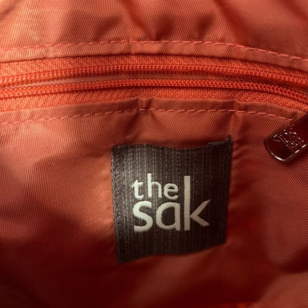 The Sak Crocheted‎ Mini Soft Fully Lined Crossbody Shoulder Bag Orange